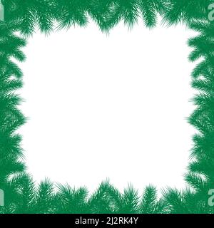 Christmas tree branches background. New Year wallpaper concept. Empty copy space for winter holidays. Stock Vector