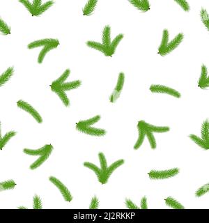 Christmas tree branches seamless pattern background. New Year wallpaper concept. Stock Vector