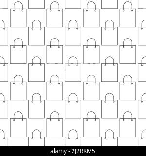 Shopping line bags seamless pattern. Sale bag concept. Vector illustration. Stock Vector