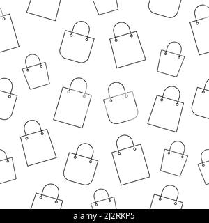 Shopping line bags seamless pattern. Sale bag concept. Vector illustration. Stock Vector