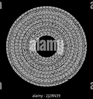 Concentric, geometric circle, ring design element of rectangle shapes. Segmented circles. Stock vector illustration, clip-art graphics Stock Vector