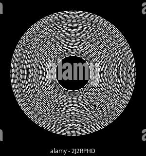 Circle rounded concentric pebble, stone, rock shapes. Circular, concentric ovalish rings. Stock vector illustration, clip-art graphics Stock Vector