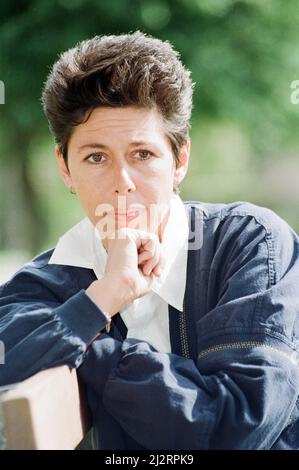 Sally Becker, British Aid Worker and Heroine, pictured 10th September 1993. Sally had stayed on in war-torn former Yugoslavia after helping drive aid convoys for the Medjugorje Appeal charity, based in Surrey. The 33 year old artist from Hove in Sussex left Bosnia a heroine, dubbed the Angel of Mostar for single handedly rescuing wounded children trapped in the battle torn city. Stock Photo