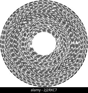 Circle rounded concentric pebble, stone, rock shapes. Circular, concentric ovalish rings. Stock vector illustration, clip-art graphics Stock Vector