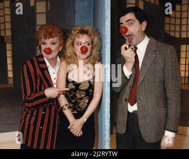 Cilla Black and Rowan Atkinson on 'Blind Date'. March 1993 P017766 Stock Photo
