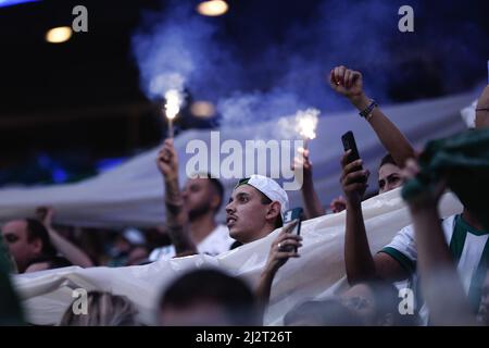 SP - Sao Paulo - 04/03/2022 - PAULISTA 2022 FINAL, PALMEIRAS X SAO PAULO -  Palmeiras player Raphael Veiga celebrates his goal during a match against Sao  Paulo at the Arena Allianz