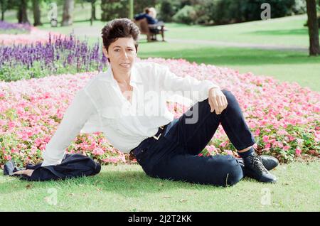 Sally Becker, British Aid Worker and Heroine, pictured 10th September 1993. Sally had stayed on in war-torn former Yugoslavia after helping drive aid convoys for the Medjugorje Appeal charity, based in Surrey. The 33 year old artist from Hove in Sussex left Bosnia a heroine, dubbed the Angel of Mostar for single handedly rescuing wounded children trapped in the battle torn city. Stock Photo