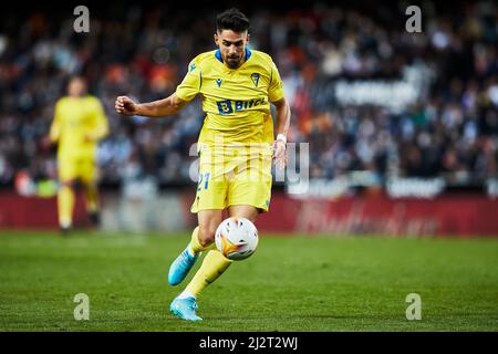 03 April 2022; Mestalla Stadium, Valencia, Spain; La Liga football