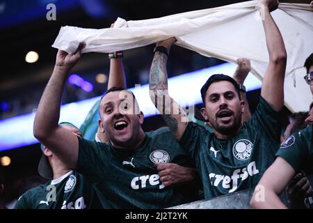 SP - Sao Paulo - 04/03/2022 - PAULISTA 2022 FINAL, PALMEIRAS X SAO PAULO -  Palmeiras player Raphael Veiga celebrates his goal during a match against Sao  Paulo at the Arena Allianz