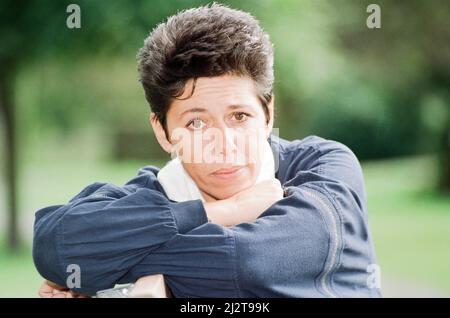 Sally Becker, British Aid Worker and Heroine, pictured 10th September 1993. Sally had stayed on in war-torn former Yugoslavia after helping drive aid convoys for the Medjugorje Appeal charity, based in Surrey. The 33 year old artist from Hove in Sussex left Bosnia a heroine, dubbed the Angel of Mostar for single handedly rescuing wounded children trapped in the battle torn city. Stock Photo