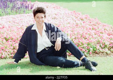 Sally Becker, British Aid Worker and Heroine, pictured 10th September 1993. Sally had stayed on in war-torn former Yugoslavia after helping drive aid convoys for the Medjugorje Appeal charity, based in Surrey. The 33 year old artist from Hove in Sussex left Bosnia a heroine, dubbed the Angel of Mostar for single handedly rescuing wounded children trapped in the battle torn city. Stock Photo