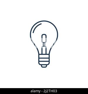 LED bulb line icon. Light flashlight led vector economic energy idea logo Stock Vector