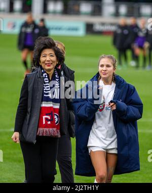 Ashley Sanchez 10 Washington Spirit and owner Michele Kang