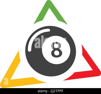 Billiard logo vector illustration template Stock Vector