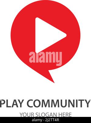 Play logo Vector icon template Stock Vector