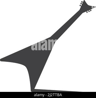 Guitar logo flat design vector template Stock Vector