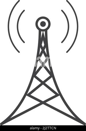 Wireless tower logo illustration vector icon flat design Stock Vector