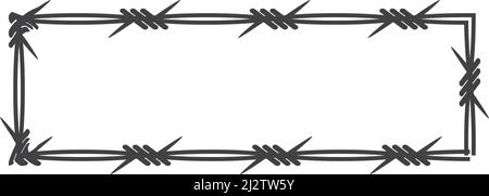 Barbed wire illustration vector flat design Stock Vector