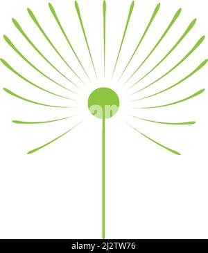 Dandelion flower illustration logo vector template Stock Vector