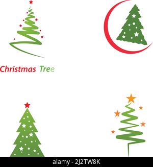 Christmas tree logo ilustration vector design Stock Vector