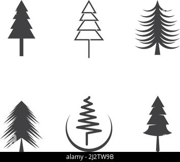 Pine tree logo ilustration vector design Stock Vector