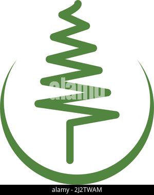 Christmas tree logo ilustration vector design Stock Vector