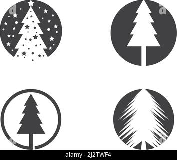 Christmas tree logo ilustration vector design Stock Vector