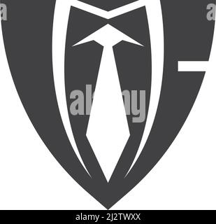 Tie tuxedo logo illustration vector template Stock Vector