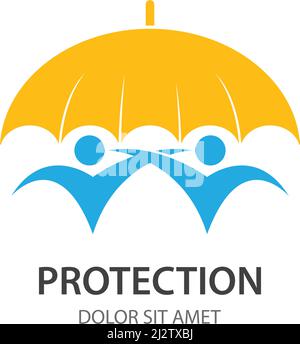 People and Umbrella logo concept Stock Vector