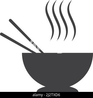 Noodle bowl logo  design vector ilustration template Stock Vector