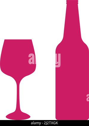 Wine Logo illustration flat design Template Stock Vector