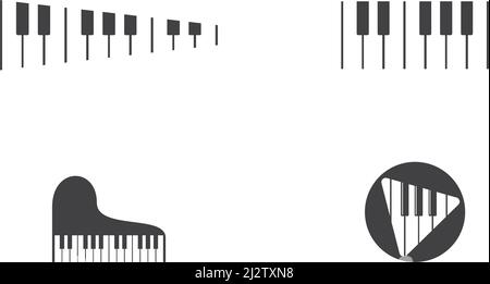Piano logo icon vector ilustration template Stock Vector
