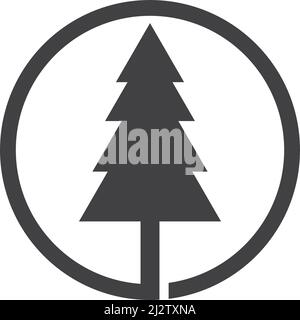 Pine tree logo ilustration vector design Stock Vector