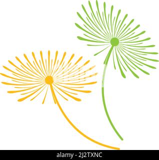 Dandelion flower illustration logo vector template Stock Vector