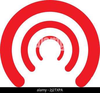 Wireless tower logo illustration vector icon flat design Stock Vector