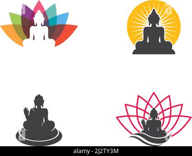 Buddha wearing sunglasses minimal logo