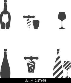Wine Logo illustration flat design Template Stock Vector Image & Art ...