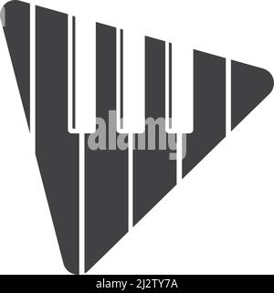 Piano logo icon vector ilustration template Stock Vector