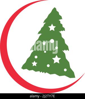Christmas tree logo ilustration vector design Stock Vector