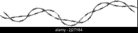 Barbed wire illustration vector flat design Stock Vector