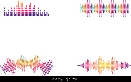 sound wave music logo vector template Stock Vector