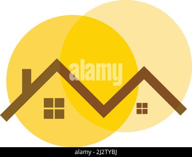 home sun moon icon, the abstract icon for UI UX design, phone gallery modern colorful icon design, editable vector format Stock Vector