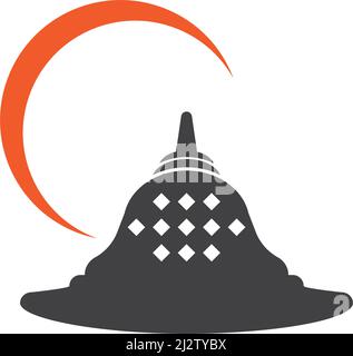 Stupa temple logo flat design vector Stock Vector