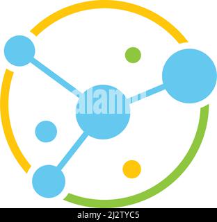 Molecule logo illustration vector template Stock Vector