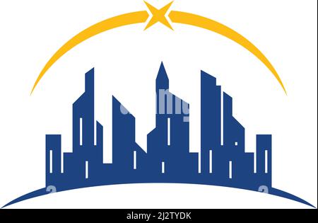 City skyline, city silhouette logo  icon vector illustration Stock Vector