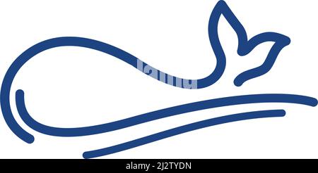 Whale logo illustration vector flat design Stock Vector