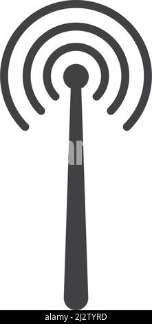 Wireless tower logo illustration vector icon flat design Stock Vector
