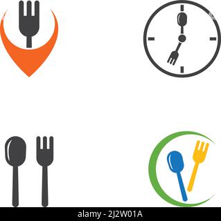 fork and spoon restaurant logo vector template Stock Vector