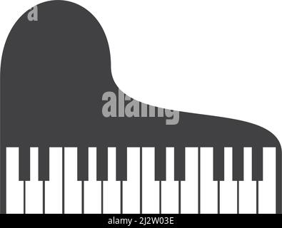 Piano logo icon vector ilustration template Stock Vector