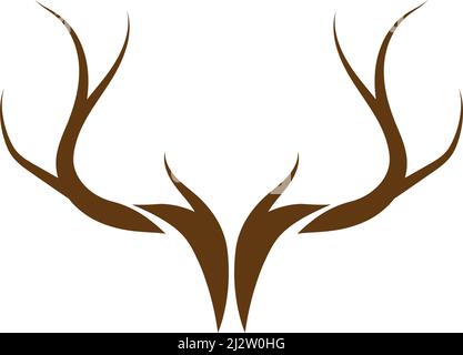 Deer antler ilustration logo vector template Stock Vector